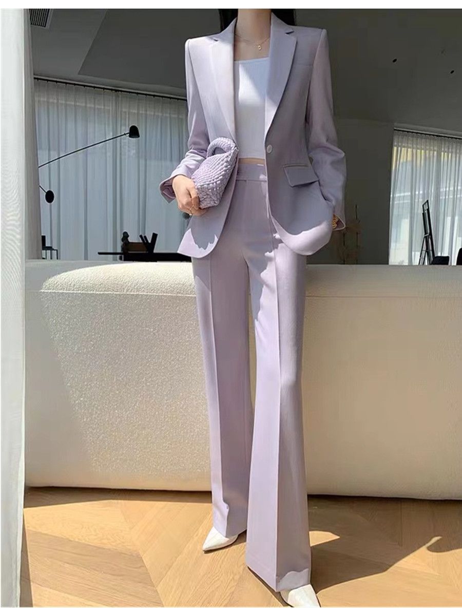 Women'S Fashion Business Casual - Allingentle Purple Women's 2 Piece Suit