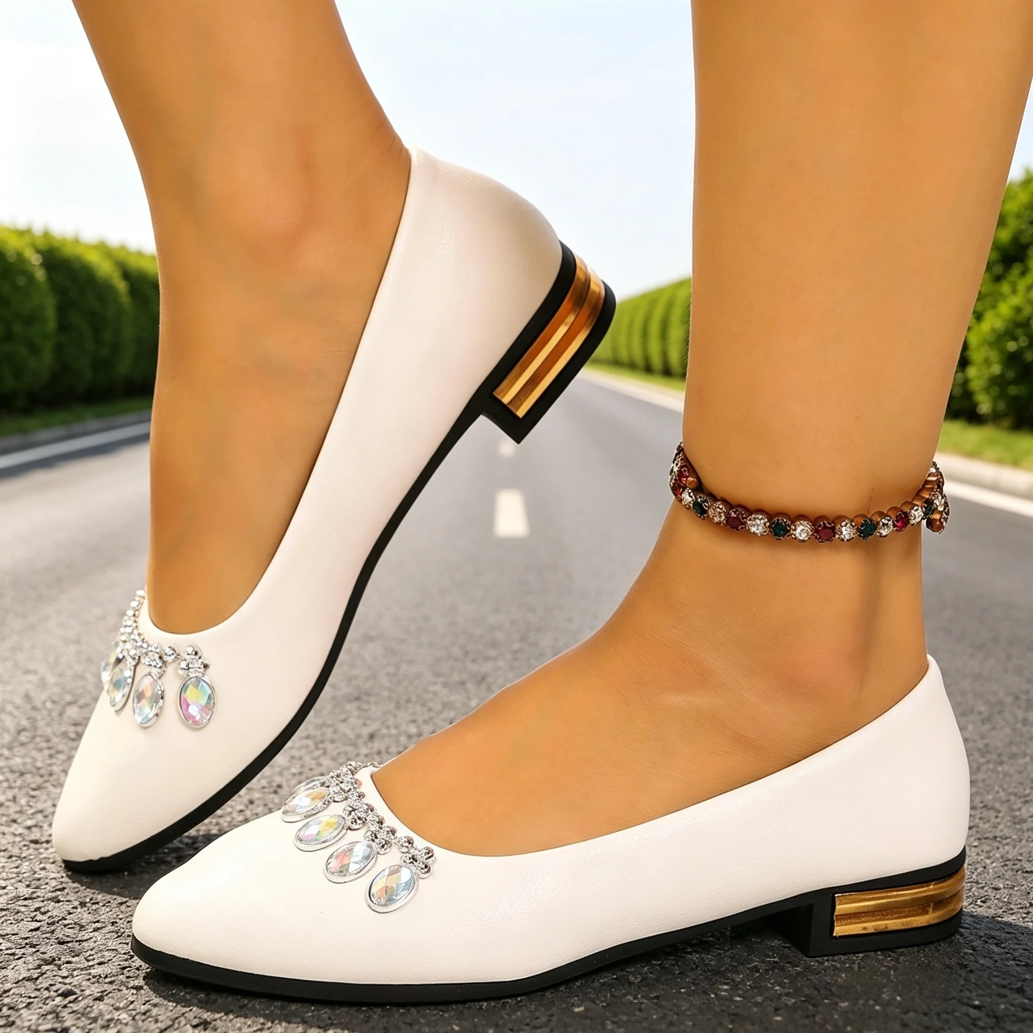 Women Fashion Heels - Women Flats Pointed Toe Ballet Shoes
