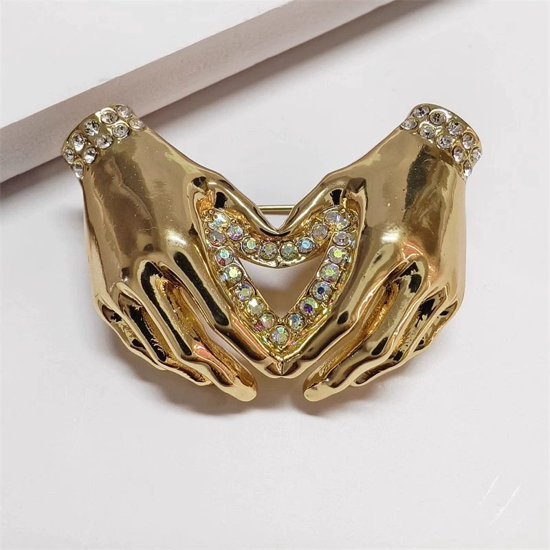 Women Fashion Pose - Chic Simple Rhinestone Love Heart Pose