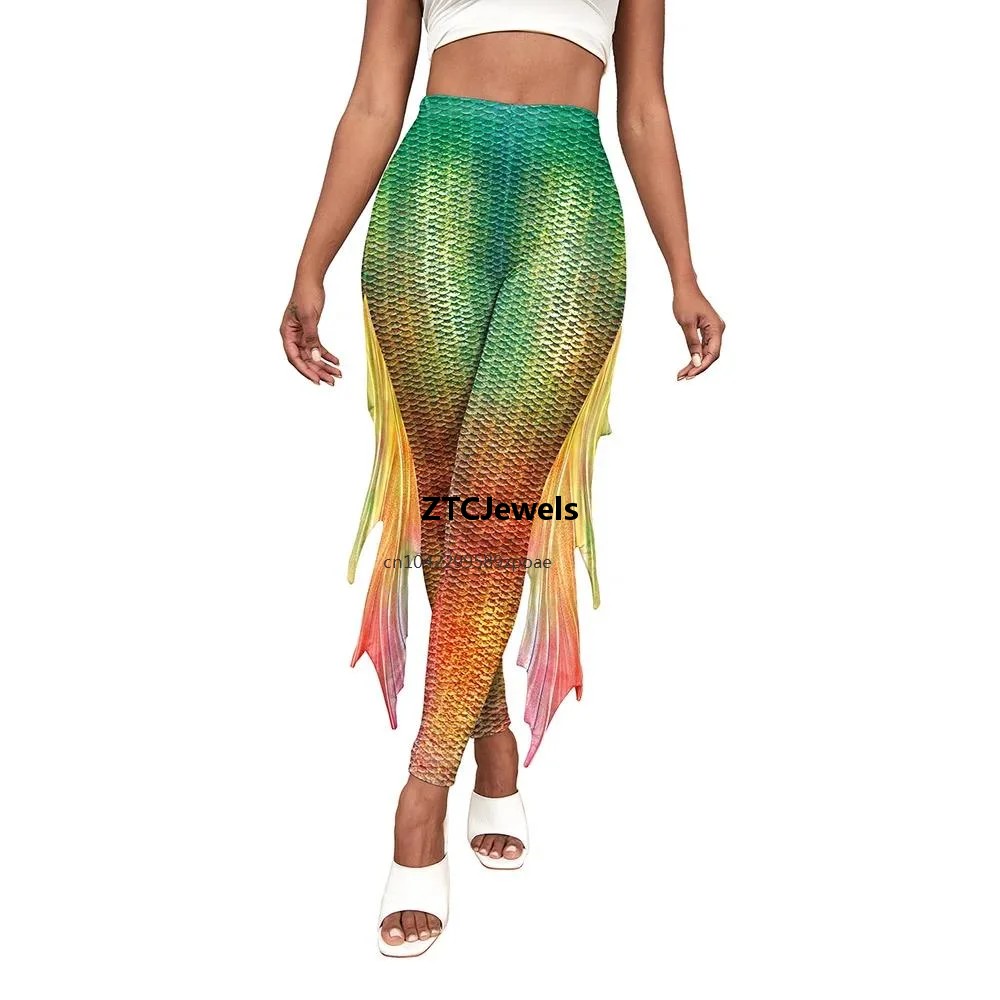 Mermaid Scale Printed Leggings - đánh giá và giá Women'S Fashion Leggings