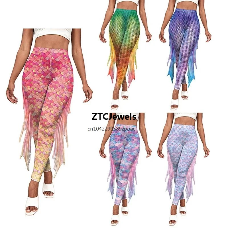Mermaid Scale Printed Leggings - đánh giá và giá Women'S Fashion Leggings