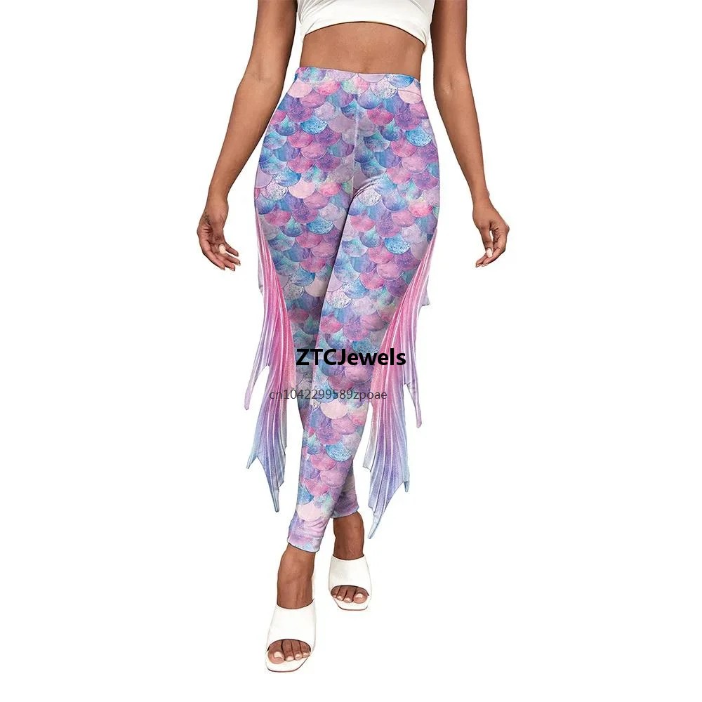 Mermaid Scale Printed Leggings - đánh giá và giá Women'S Fashion Leggings