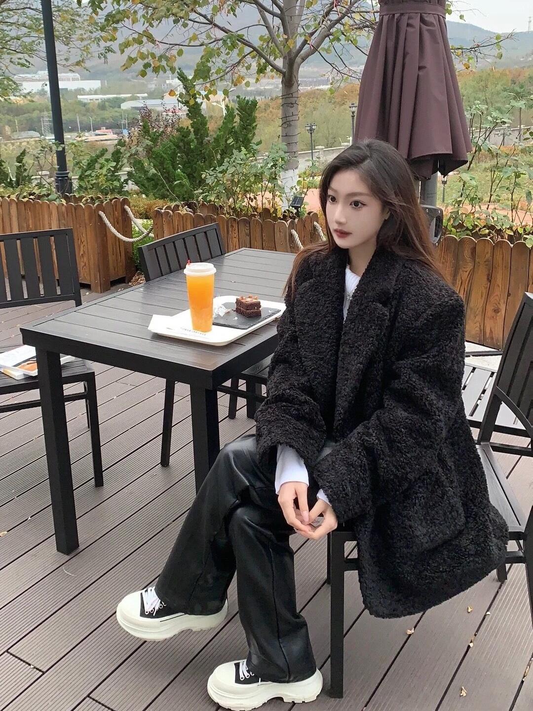 Lamb Wool Jacket Spring Woman  - đánh giá và giá Women'S Fashion Utility Jacket