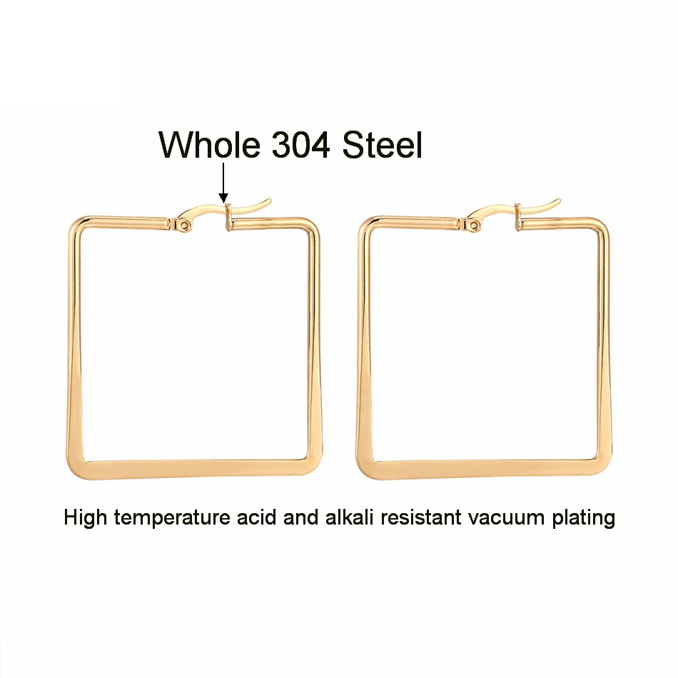 Stainless Steel Square Hoop Ea - đánh giá và giá Women'S Fashion Retailers