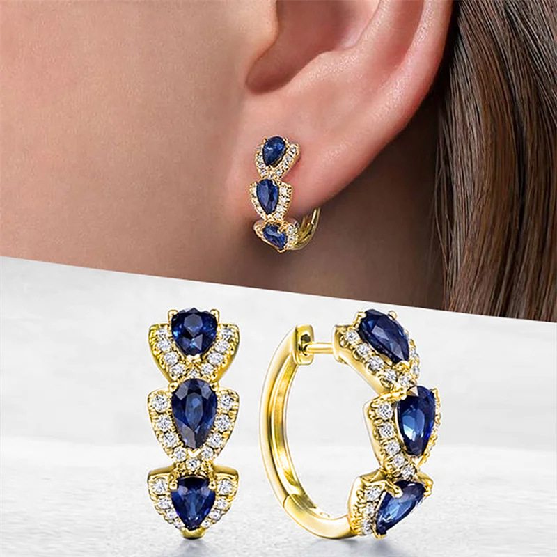 New Klein Blue Zircon Hoop Ear - đánh giá và giá Women'S Fashion Magazines