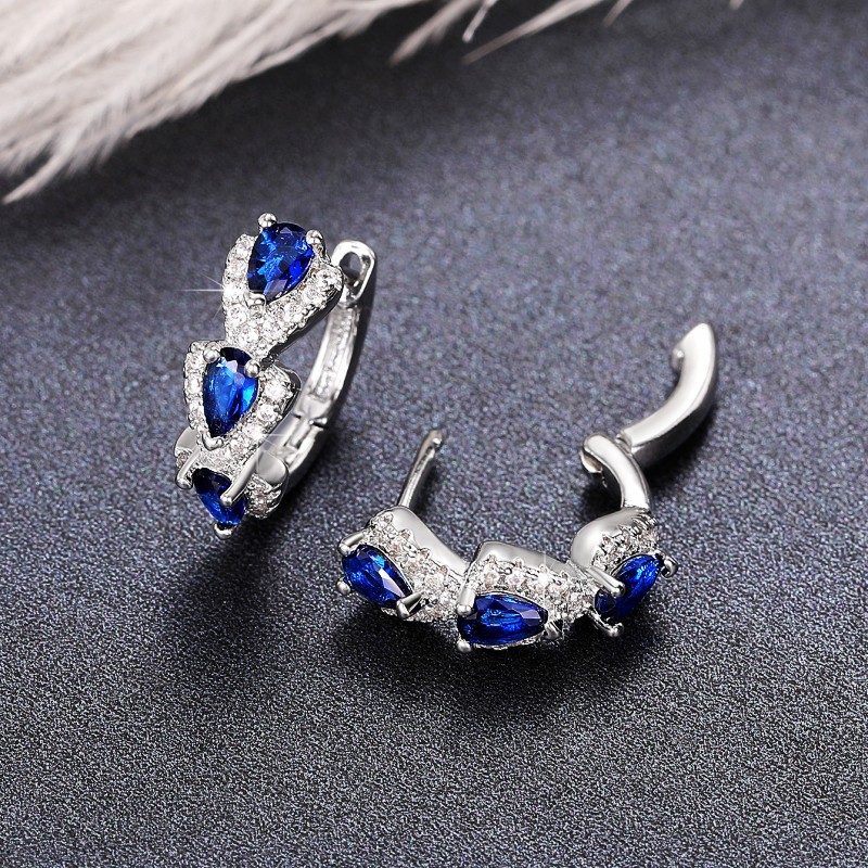 New Klein Blue Zircon Hoop Ear - đánh giá và giá Women'S Fashion Magazines