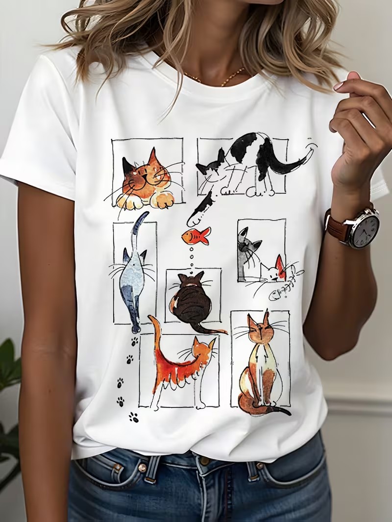 Women's 90s Casual T Shirt Gra - đánh giá và giá Women Fashion Pose