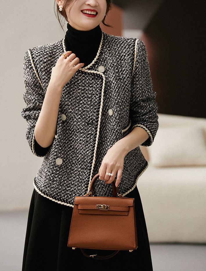 Tweed Jackets Woman White Shor - đánh giá và giá Women'S Fashion Utility Jacket