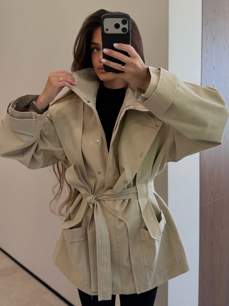 Women Short Trench Coat Belted - đánh giá và giá Women'S Fashion Utility Jacket