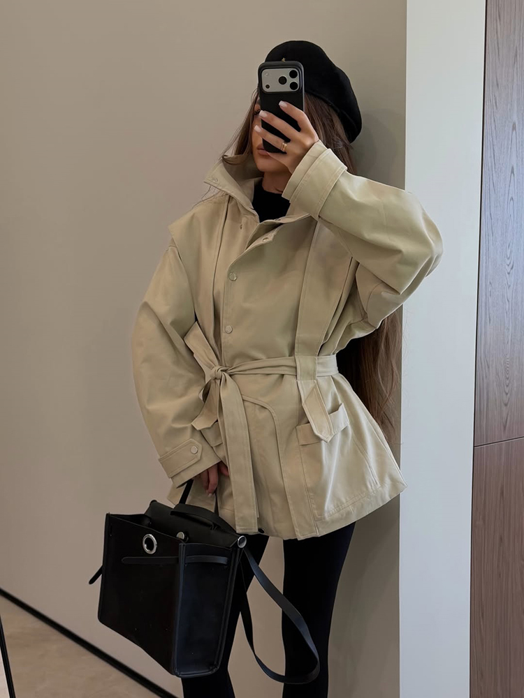 Women Short Trench Coat Belted - đánh giá và giá Women'S Fashion Utility Jacket