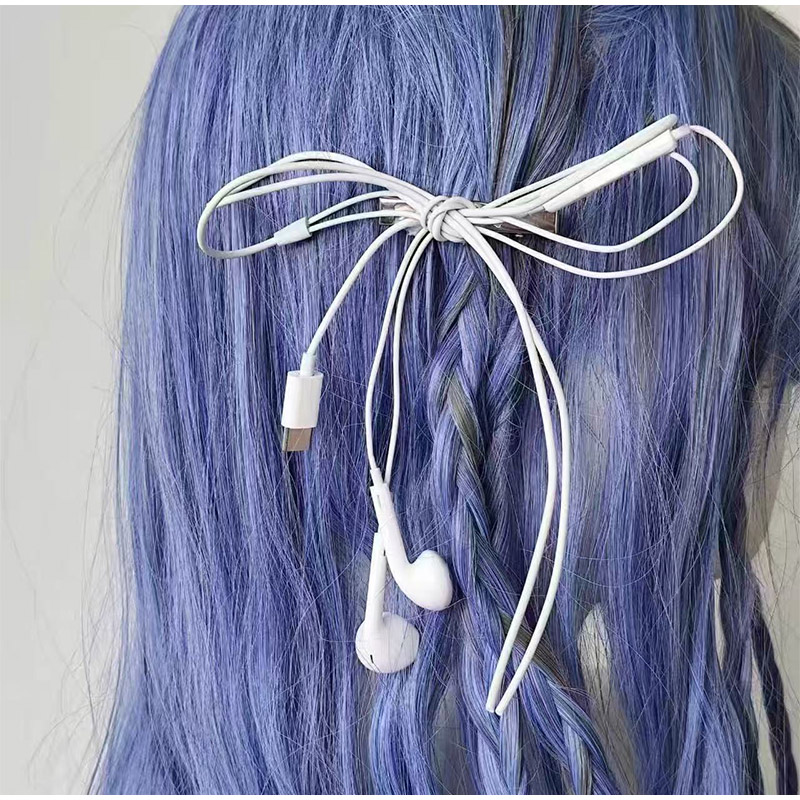 Headphone Wire Bow Hair Clip K - đánh giá và giá Women'S Y3K Fashion
