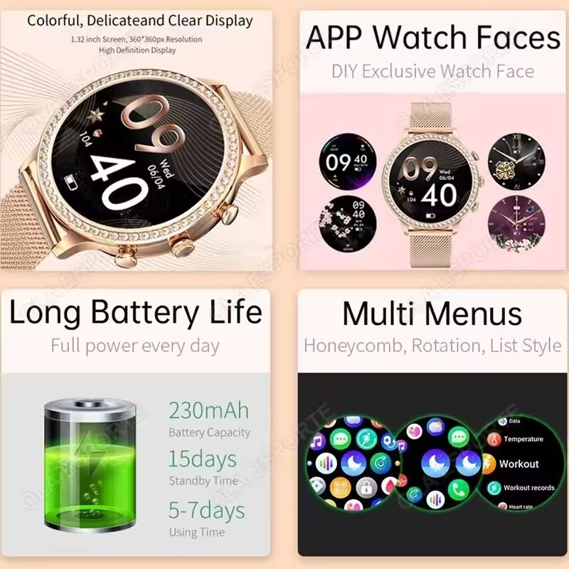 Elegant Ladies' Smartwatch Blu - đánh giá và giá Women Fashion Zone
